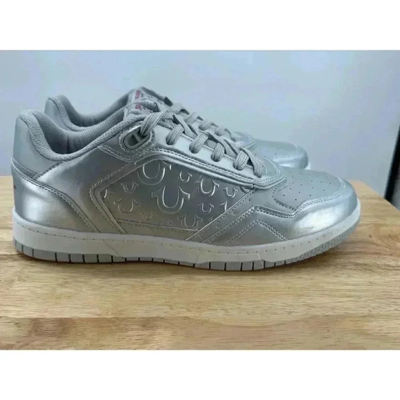 True Religion Jones Court Silver Emboss Casual Sneaker Men’s‎ Size 10 New - Picture 4 of 7